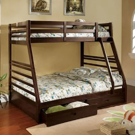 Twin-over-Full Bunk Bed with 2 Drawers 